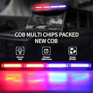 AUTO MT LED Strobe Police Light Flasher, COB RED BLUE 24" 42W Warn ...