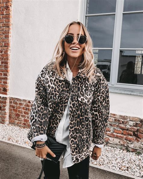Trendy leopard print jacket over white shirt and black pants. | Fashion ...