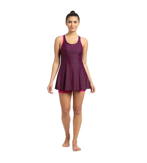 Buy Speedo Boomstar All Over Printed Swimdress With Boyleg Black ...