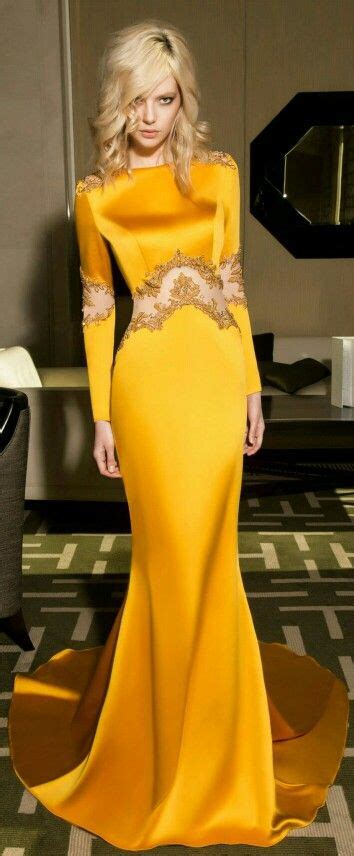 mustard yellow gown