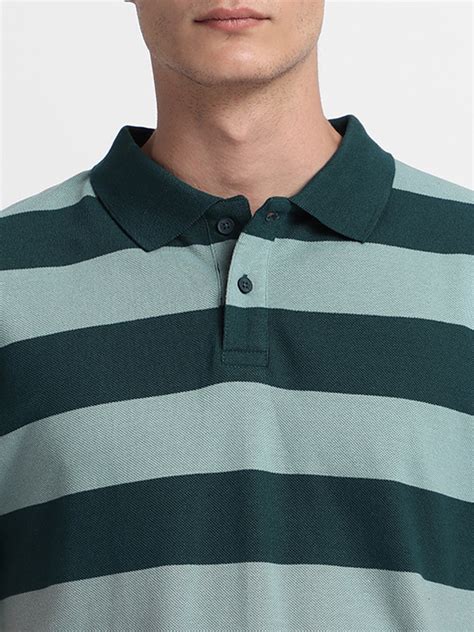 Men's Spread Collar Regular Fit Y/D Stripes Teal T-Shirts – DENNIS LINGO