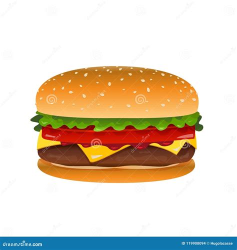 Vector Hamburger Clip Art Illustration Stock Vector - Illustration of ...