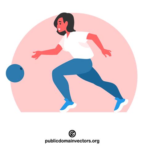 Girl playing bowling | Public domain vectors