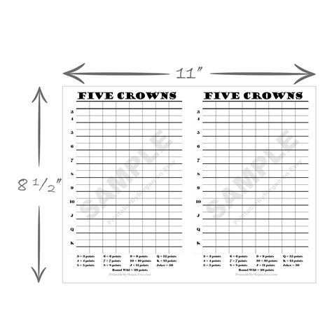 Free Printable 5 Crowns Score Sheet - prntbl.concejomunicipaldechinu.gov.co