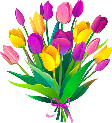 Tulip Bouquet Cartoon at Archie Cowley blog