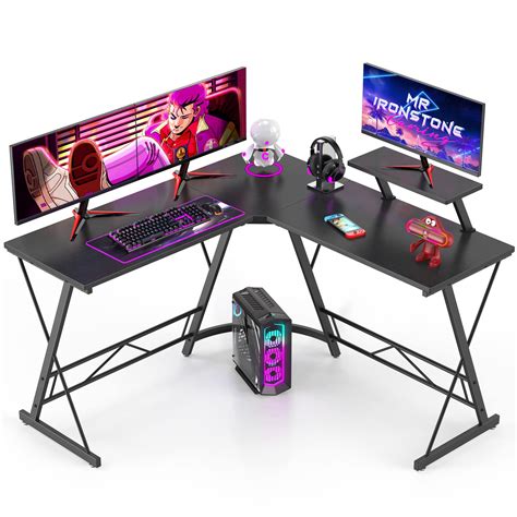 Mr IRONSTONE L Shaped Gaming Desk Corner Computer Desk, Home Office ...