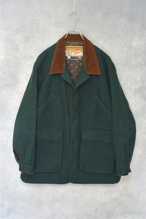 old wool melton hunting style field jacket / size L | " YEAH " used ...