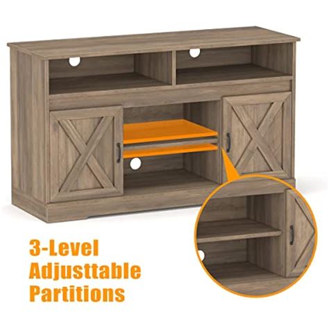 CharaVector 55 Inch TV Stand Sliding Barn Door,Wood | Ubuy India