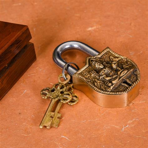 Brass Shiva Door Lock With Three Keys (4.5 Inch) – Vedansh Craft