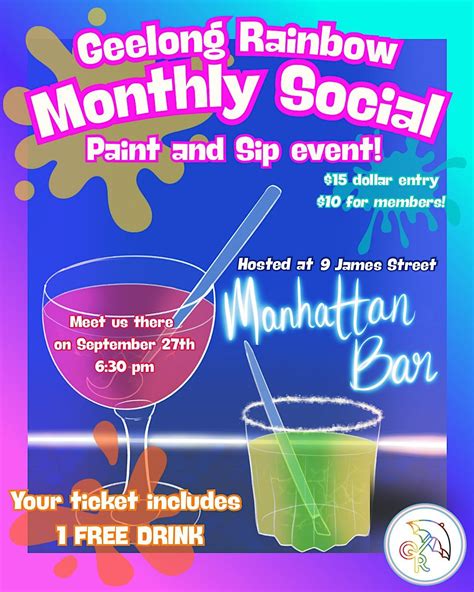 Geelong Monthly Social - Paint and Sip at Manhattan Bar, 9 James St ...