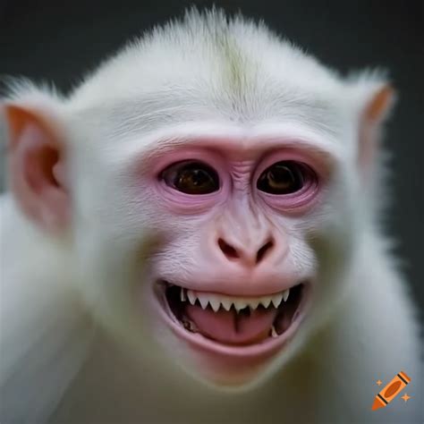 White monkey smiling on Craiyon