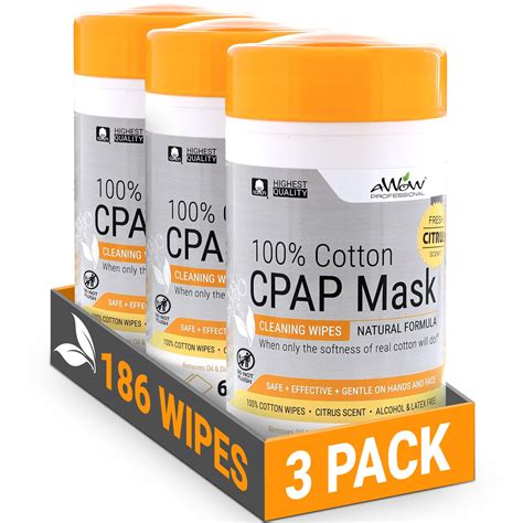 AWOW Professional Refreshing Citrus Scented Cotton CPAP Mask Cleaning ...