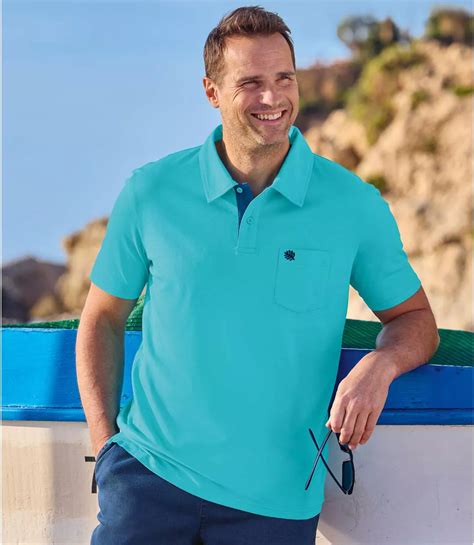 Pack of 4 Men's Cotton Polo Shirts - Red Black White Turquoise | Atlas ...