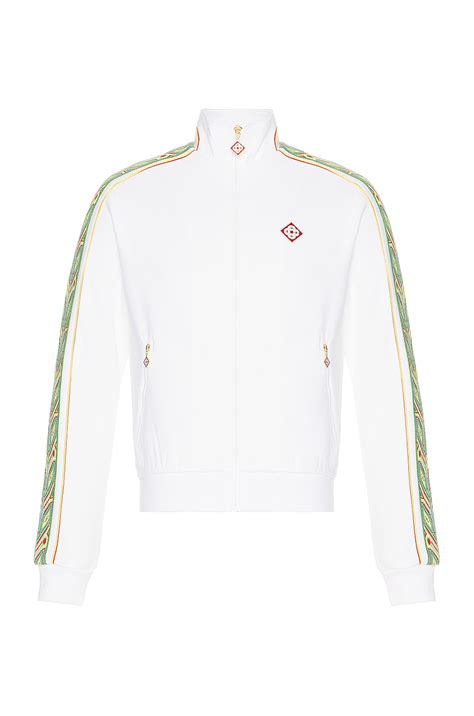 Casablanca Futuro Laurel Track Top Jacket in White | FWRD