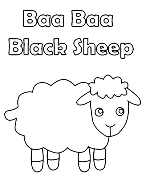 Baa Baa Black Sheep coloring pages - ColoringLib