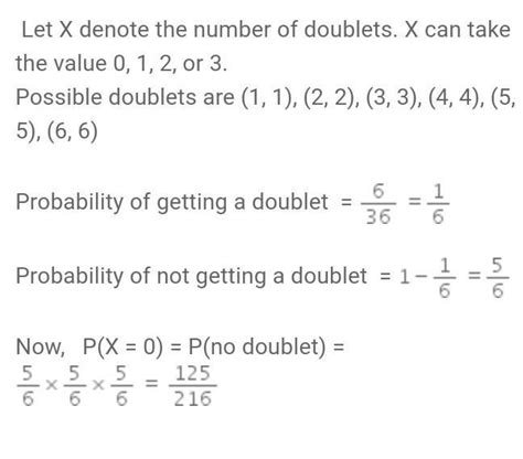 x. 5: Find the probability distribution of the number of doublets in ...