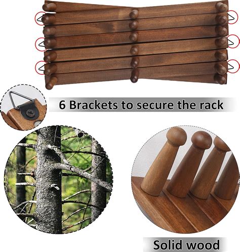 Buy WEBI Accordian Wall Hanger,Expandable Wooden Coat Rack Wall Mounted ...