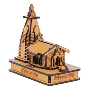 Wooden Kedarnath Temple 3D Miniature Pinewood : Amazon.in: Home & Kitchen