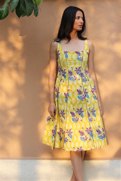 Sundae Hand Block Printed Dress - Mogra Designs