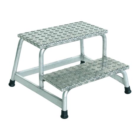 Stairs aluminium platform step ladder fixed construction, 2 steps