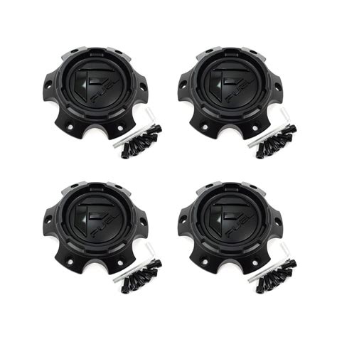 Buy 4x Fuel Off-Road Wheels Black Wheel Center Hub Caps 5-5/8OD Bolt-On ...