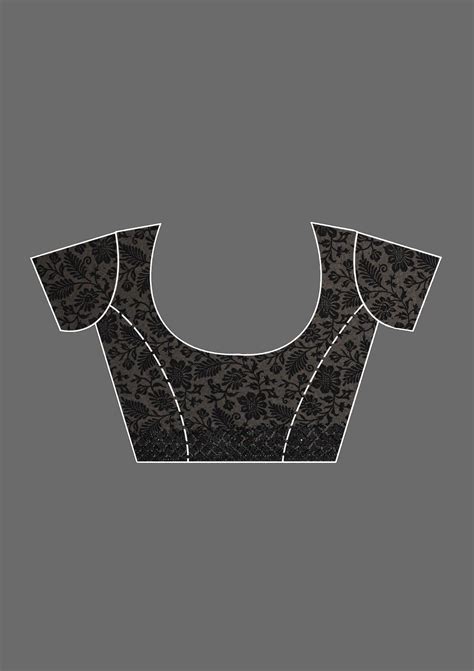 Buy Black Threadwork Georgette Saree - Koskii