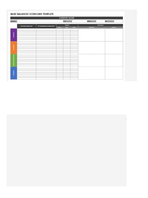 Balanced Scorecard Framework Template 的图像结果