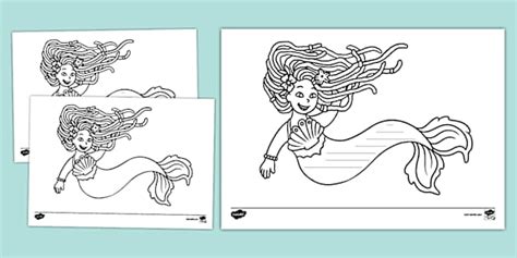 Merfolk Tail Writing Template (teacher made) - Twinkl