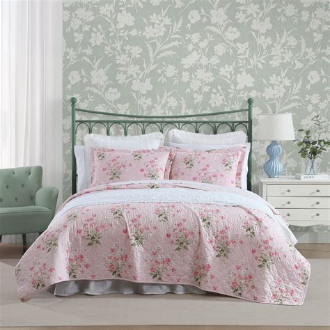 Laura Ashley Morning Glory Laura Ashley Bouquet Cotton Reversible Pink ...