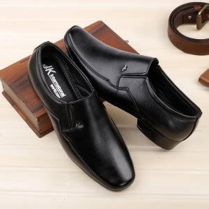 JK PORT Synthetic leather Formal Black Shoes For Men Slip On For Men ...