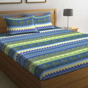 Flipkart SmartBuy 104 TC Cotton Double Jaipuri Prints Flat Bedsheet ...
