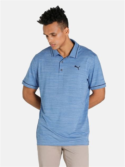 Puma Cloudspun Monarch Blue Regular Fit Self Pattern Polo T-Shirt ...