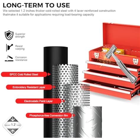 Gornoxblif 3 Drawer Metal Tool Box, Portable Metal Tool Box India | Ubuy