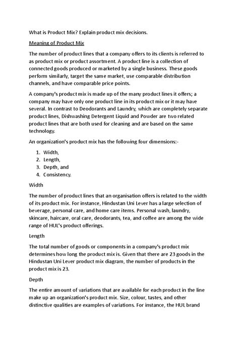 What is Product Mix - Marketing Management Notes for all. - What is ...