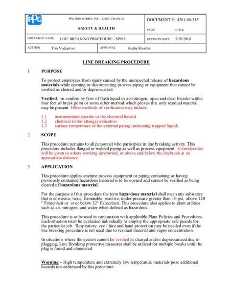 Image result for Line Breaking Procedure