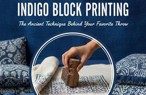 Indigo Block Printing Sofa Throw Blanket | DMAASA