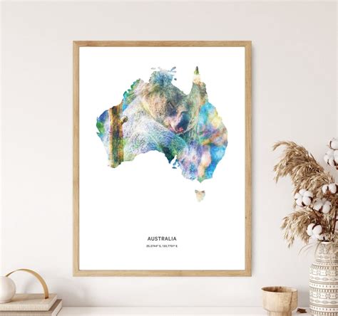 Australia Print, Australia Poster, Australia Map Art, Map Of Australia Poster, UNFRAMED PAPER ...