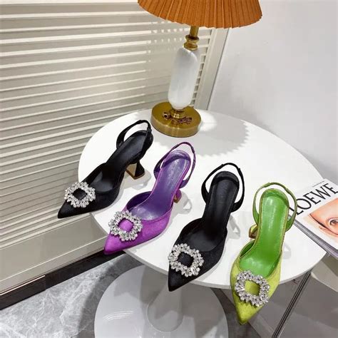 Pointed Heels - Crystal Slingback Heels - Women Heels – Fashionnsio