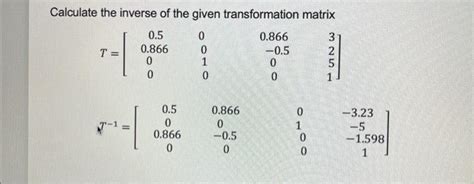 Image result for Inverse of a Transformation Matrix
