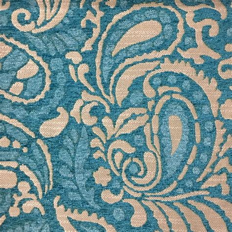 Sydney - Modern Paisley Pattern Chenille Upholstery Fabric by the Yard
