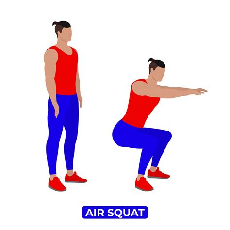 Vector Man Doing Air Squat. Bodyweight Fitness Legs Workout Exercise ...
