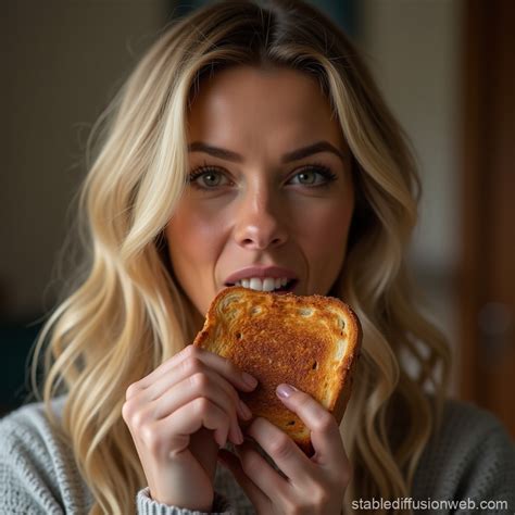 brooklyn chase biting into a slice of jam toast Prompts | Stable ...