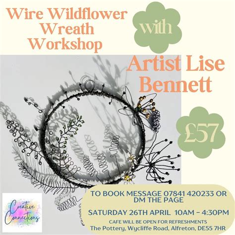 Wire Wildflower Wreath Workshop, Creative Connections, Alfreton, 26 ...