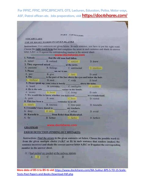 SOLUTION: Iba original solved past paper useful for bps 05 to bps 15 ...