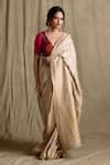 Buy White Banarasi Silk Brocade Saree For Women by Priyanka Raajiv ...