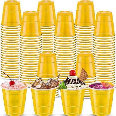 Amazon.com | cssopenss 500 pcs yellow Plastic Shot Glasses yellow shot ...