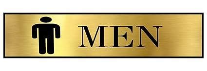 Customized Man With sign Board For Restroom Toilet Washroom With Gold ...
