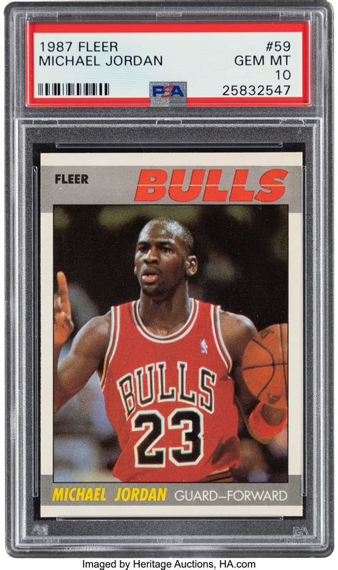 1987 Fleer Michael Jordan #59 PSA Gem Mint 10. ... Basketball Cards ...