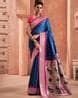 Buy Gold & Blue Sarees for Women by SATRANI Online | Ajio.com
