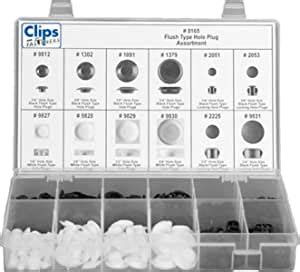 Clipsandfasteners Inc 349 Pc. Flush Type Hole Plug Assortment : Amazon ...